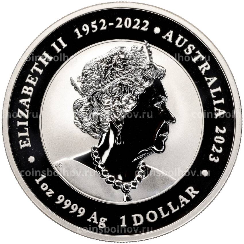 Монета 1 доллар 2023 года Австралия «Дракон и карп кои» (вид 2)