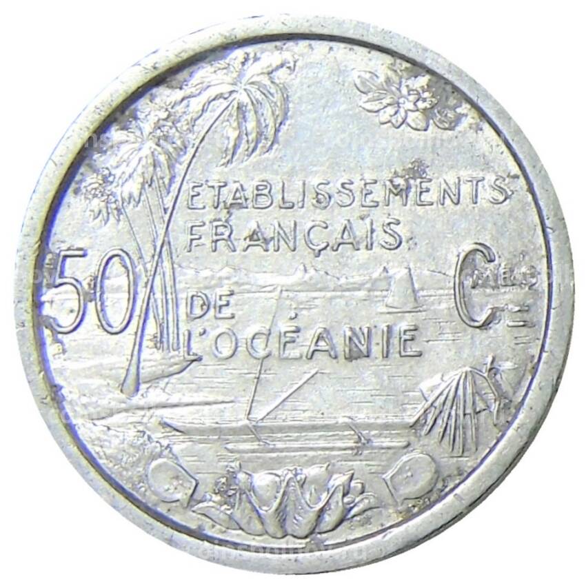Монета 50 сантим 1949 года Французская Океания