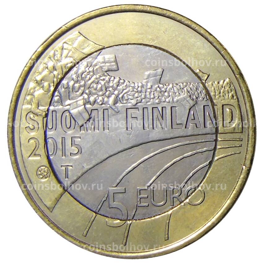 Монета 5 евро 2015 года Финляндия —  Спорт — Гимнастика (вид 2)