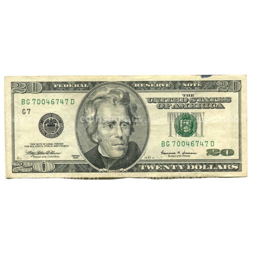 Банкнота 20 долларов 1999 года США