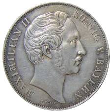 Монета 2 гульдена 1851 года Германские государства — Бавария (аверс)
