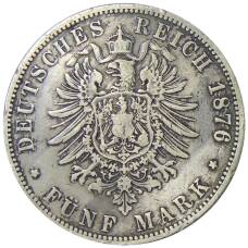 Монета 5 марок 1876 года В Германия (Пруссия) (реверс)