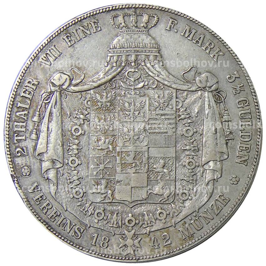 Монета 2 талера 1842 года Германские государства — Пруссия (вид 2)