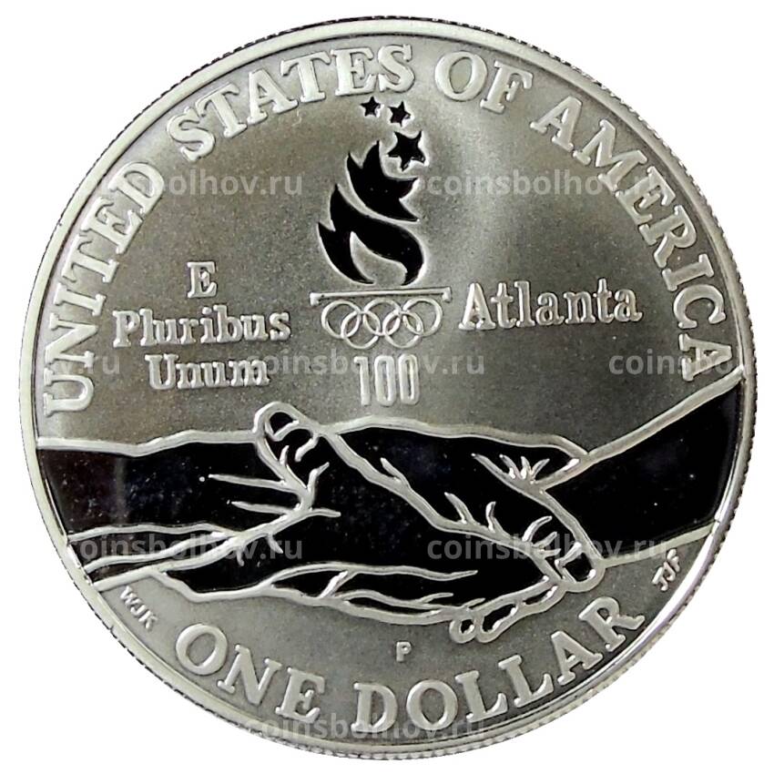 Монета 1 доллар 1995 года P США — XXVI летние Олимпийские Игры, Атланта 1996 — Гимнастика (вид 2)