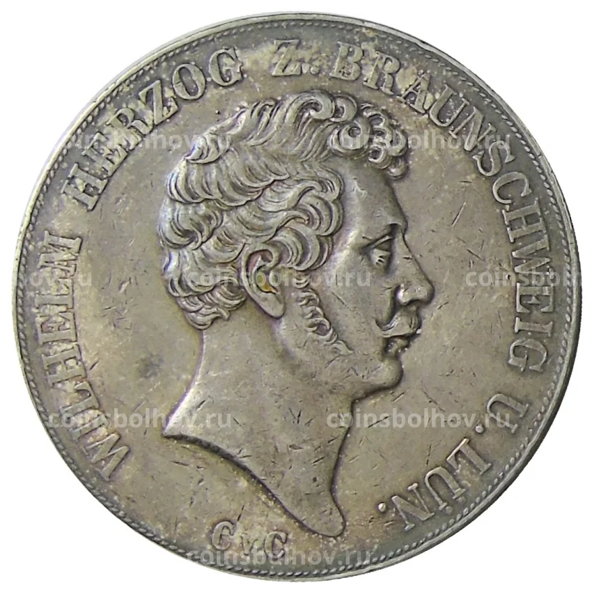Монета 2 талера 1842 года Германские государства — Бруншвейг