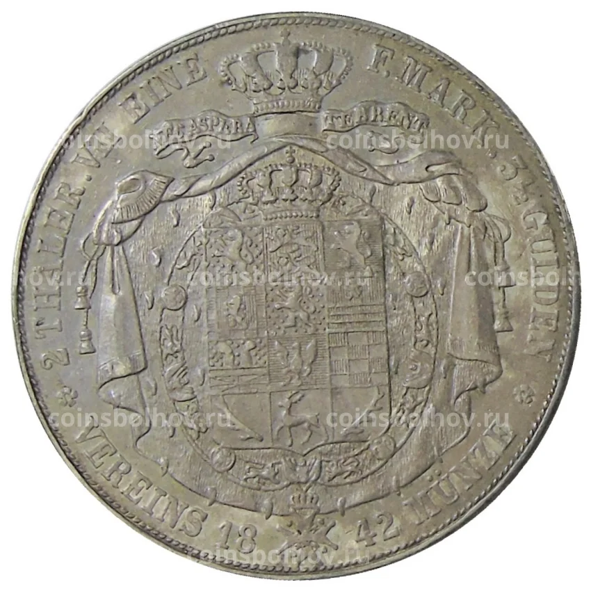 Монета 2 талера 1842 года Германские государства — Бруншвейг (вид 2)