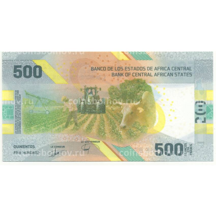 Банкнота 500 франков 2020 года Центральная Африка