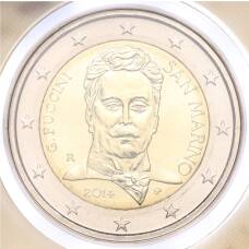 Монета 2 евро 2014 года Сан-Марино «90 лет со дня смерти Джакомо Пуччини» (в буклете) (аверс)