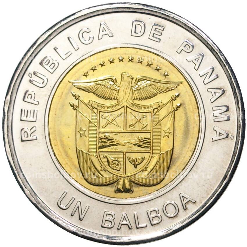 Монета 1 бальбоа 2019 года Панама «Церковь Иглесиа Санта Ана» (вид 2)
