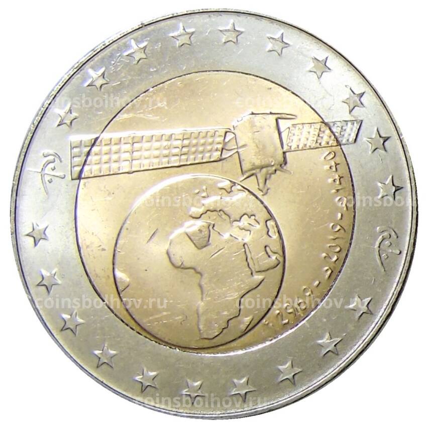 Монета 100 динар 2019 года Алжир —  Спутник связи Alcomsat-1
