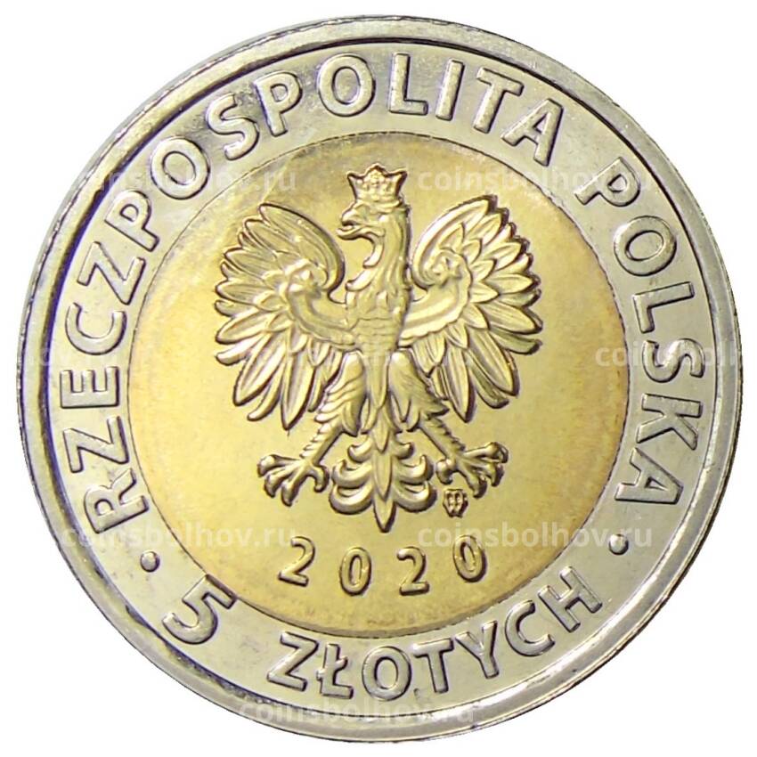 Монета 5 злотых 2020 года Польша — Базилика Святой Марии (вид 2)