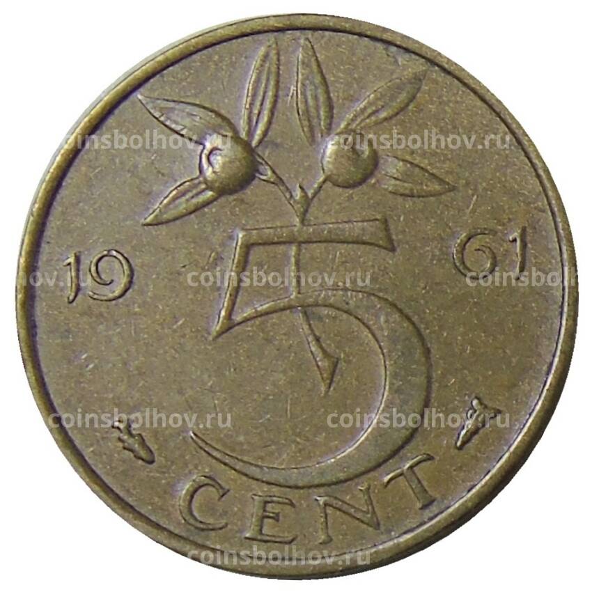 Монета 5 центов 1961 года Нидерланды