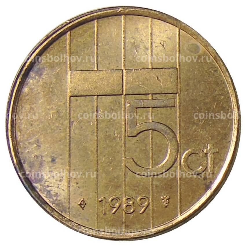 Монета 5 центов 1989 года Нидерланды