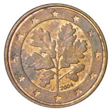 Монета 1 евроцент 2004 года J Германия (аверс)