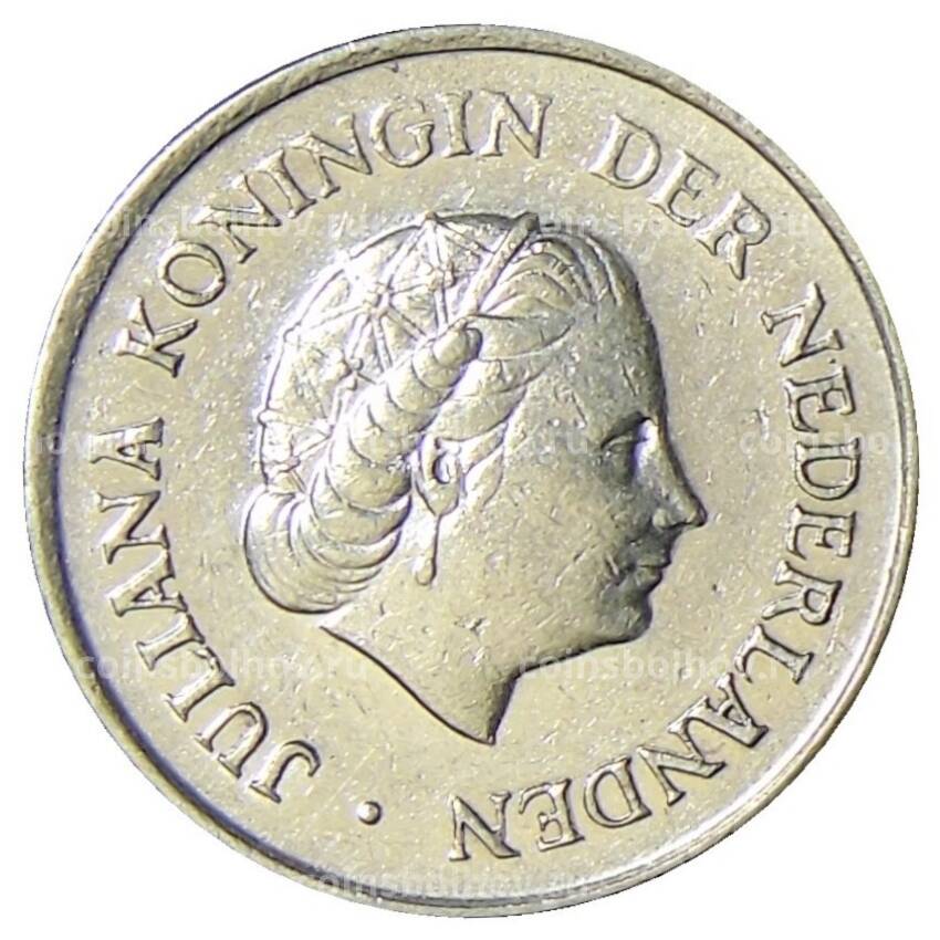 Монета 25 центов 1969 года Нидерланды — петух (вид 2)