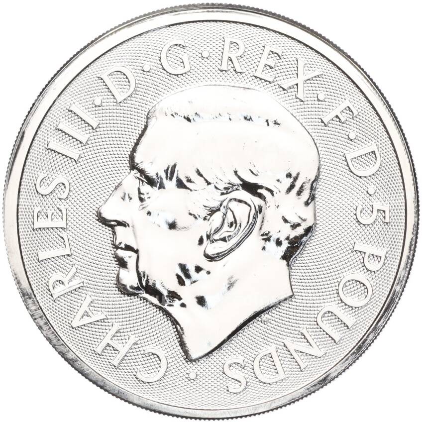 Монета 5 фунтов 2023 года Великобритания (Карл III) «Звери Тюдоров — Бык Кларенса» (вид 2)