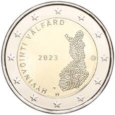 Монета 2 евро 2023 года Финляндия «Социальные и медицинские службы в Финляндии» (аверс)