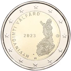 Монета 2 евро 2023 года Финляндия «Социальные и медицинские службы в Финляндии» (аверс)