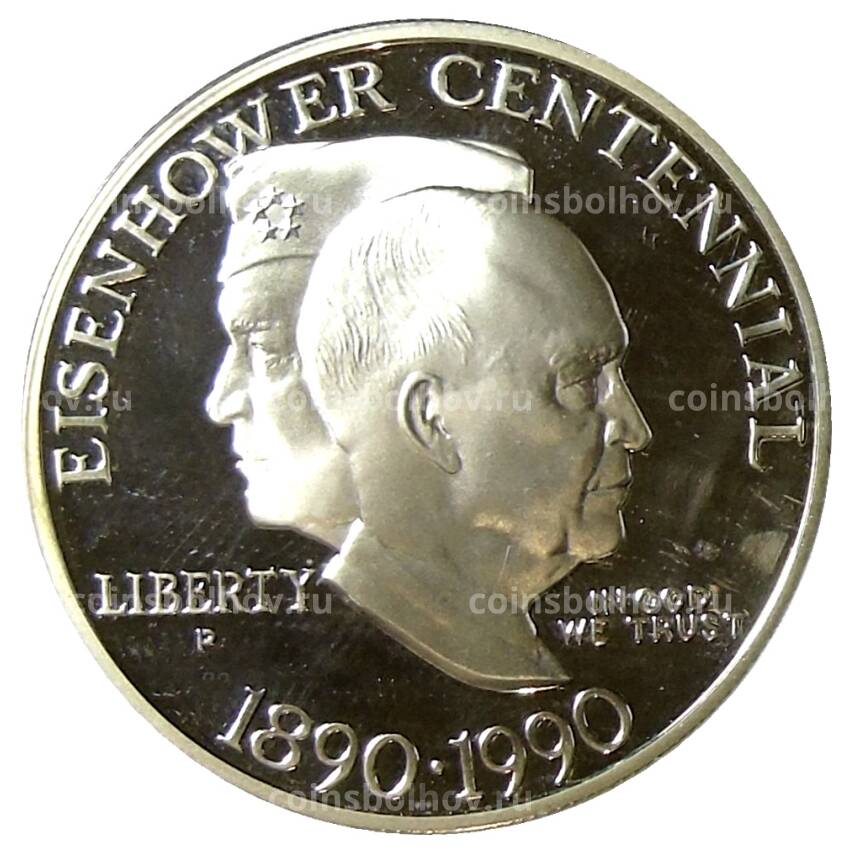 Монета 1 доллар 1990 года  P США — 100 лет со дня рождения Эйзенхауэра