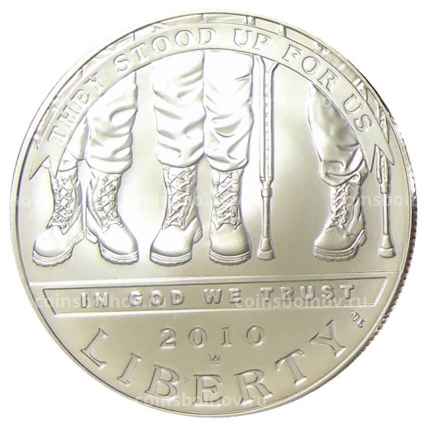 Монета 1 доллар 2010 года W США — Инвалиды войны