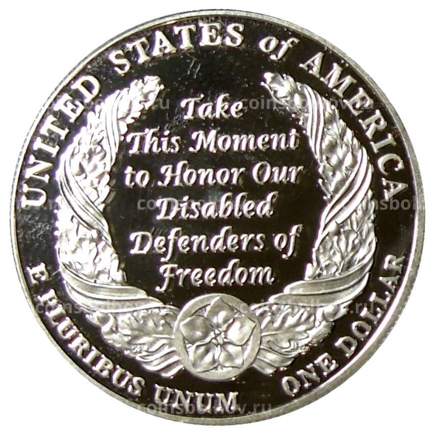 Монета 1 доллар 2010 года W США — Инвалиды войны (вид 2)