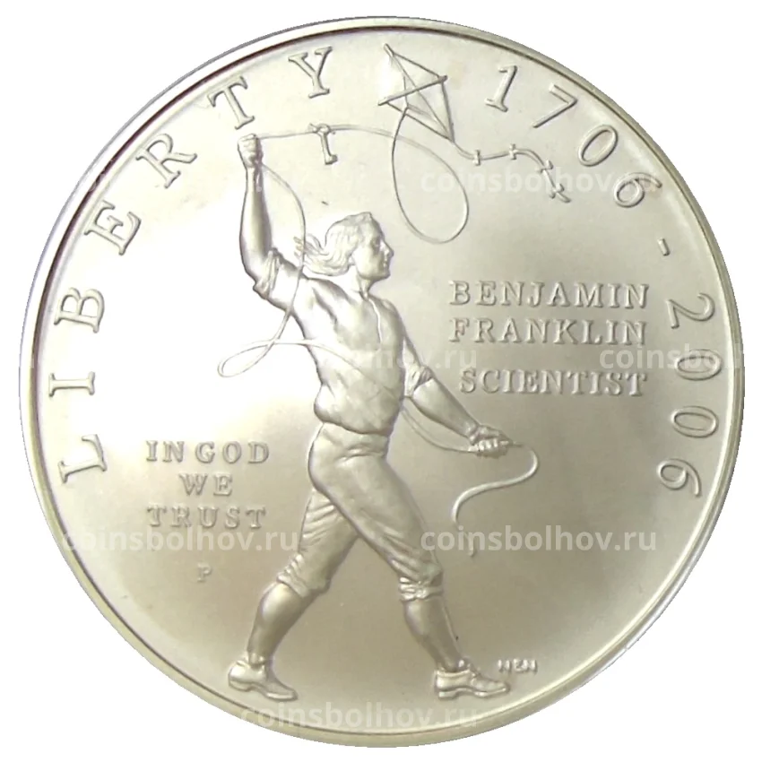 Монета 1 доллар 2006 года P США — 300 лет со дня рождения Бенджамина Франклина