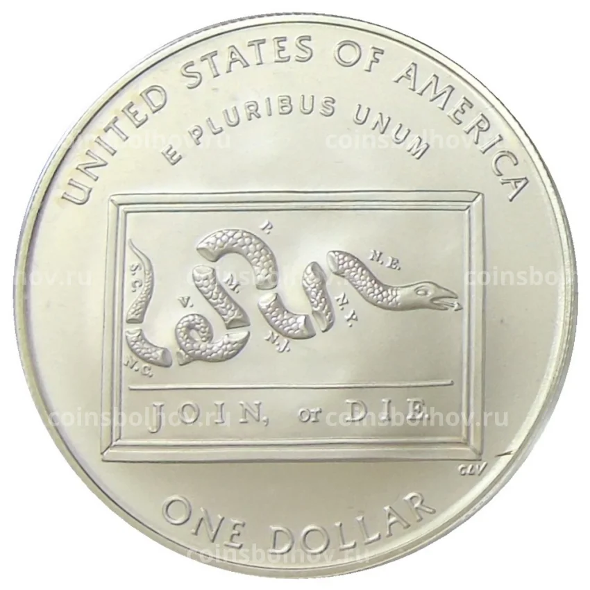 Монета 1 доллар 2006 года P США — 300 лет со дня рождения Бенджамина Франклина (вид 2)