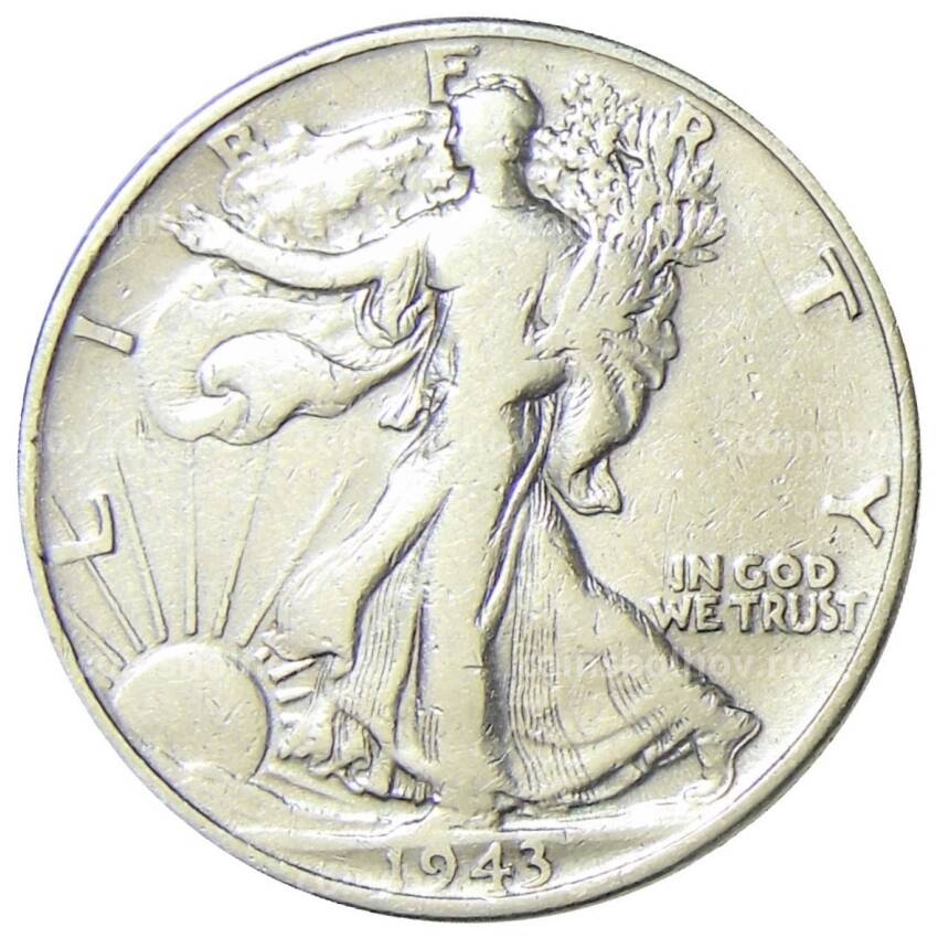Монета 1/2 доллара (50 центов) 1943 года США