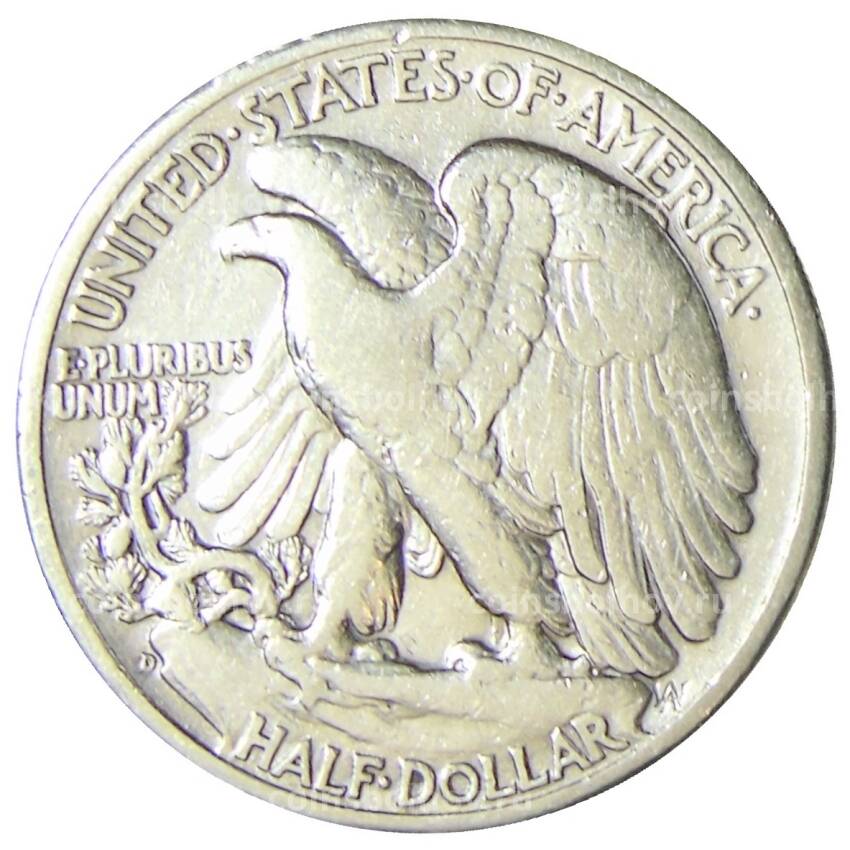 Монета 1/2 доллара (50 центов) 1945 года D США (вид 2)