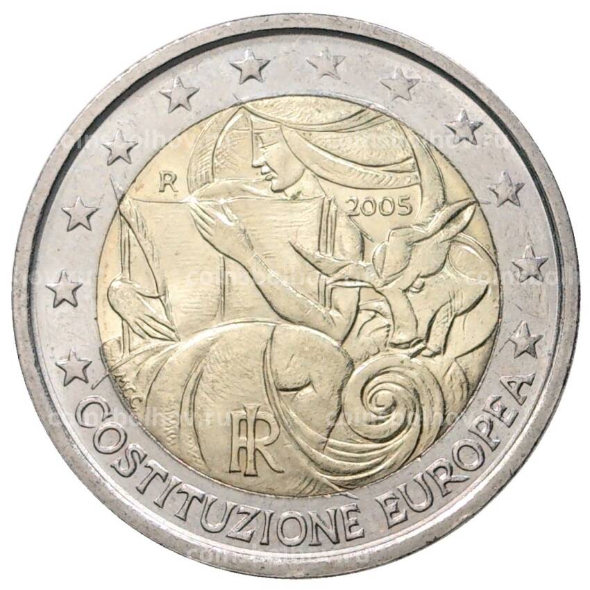 Монета 2 евро 2005 года Италия «1 год с момента подписания европейской Конституции»