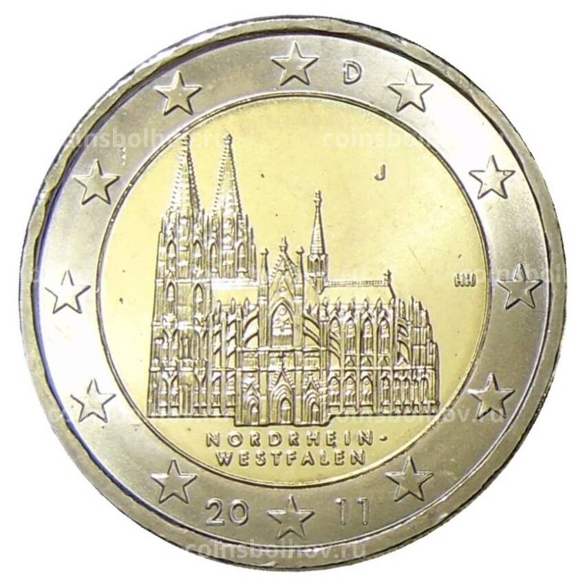 Монета 2 евро 2011 года J Германия —  Кёльнский собор, Северный Рейн — Вестфалия