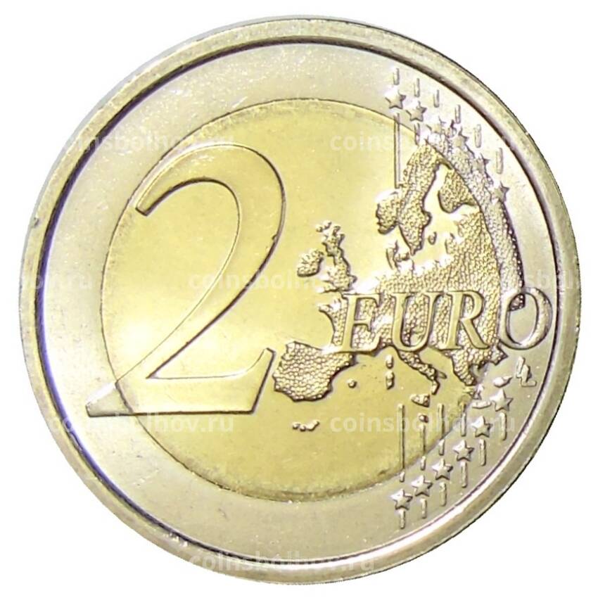 Монета 2 евро 2008 года Италия —  60 лет Всеобщей Декларации Прав Человека (вид 2)
