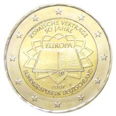 Монета 2 евро 2007 года F Германия —  50 лет подписания Римского договора (аверс)