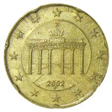 Монета 20 евроцентов 2002 года F Германия (аверс)
