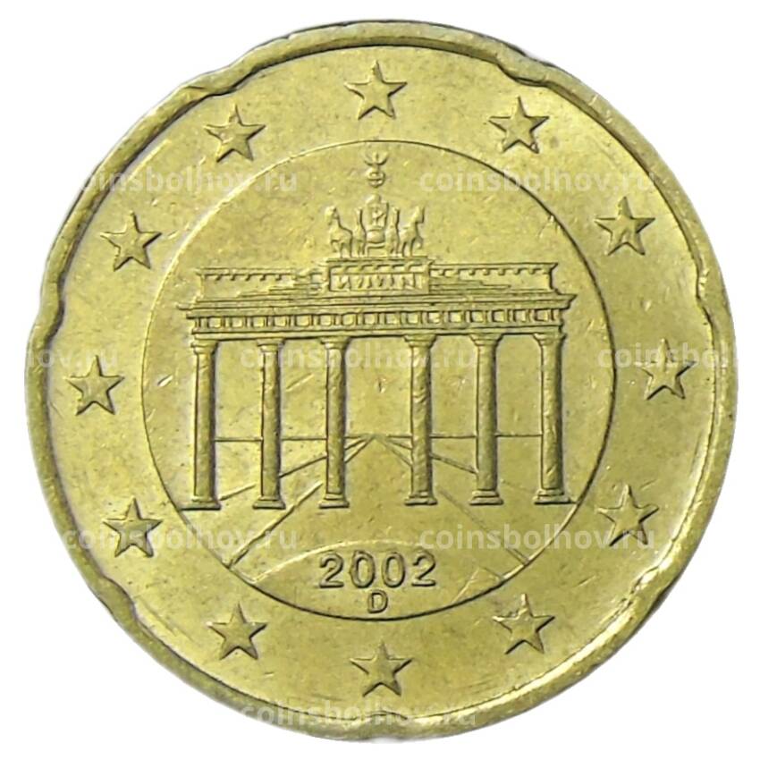 Монета 20 евроцентов 2002 года D Германия