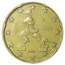Монета 20 евроцентов 2002 года Италия (аверс)
