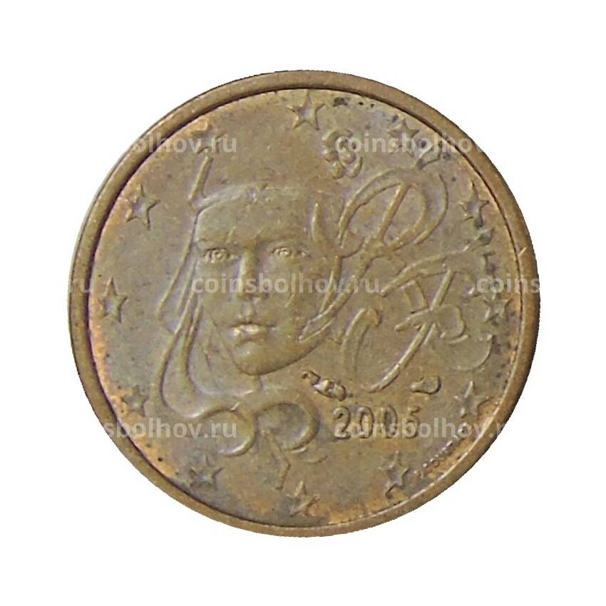 Монета 1 евроцент 2005 года Франция