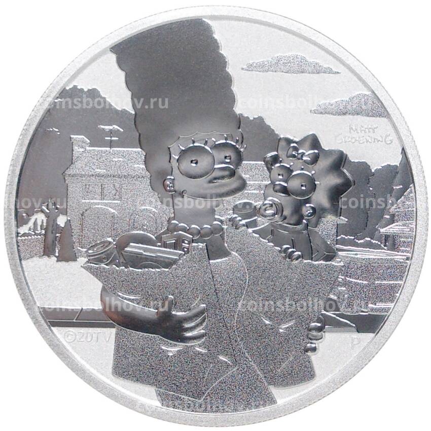 Монета 1 доллар 2021 года Тувалу «Симпсоны»