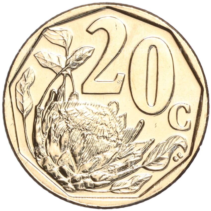 Монета 20 центов 2021 года ЮАР