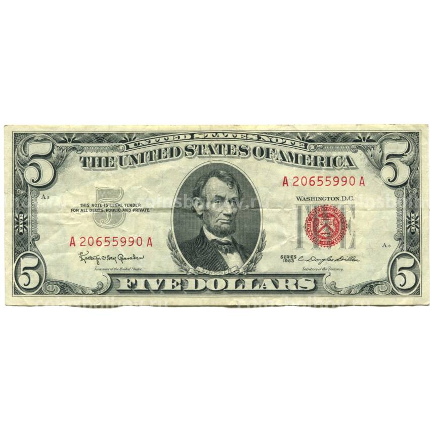 Банкнота 5 долларов 1963 года США