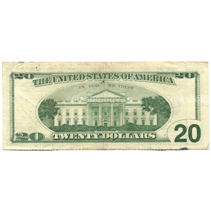 Банкнота 20 долларов 1999 года США (вид 2)