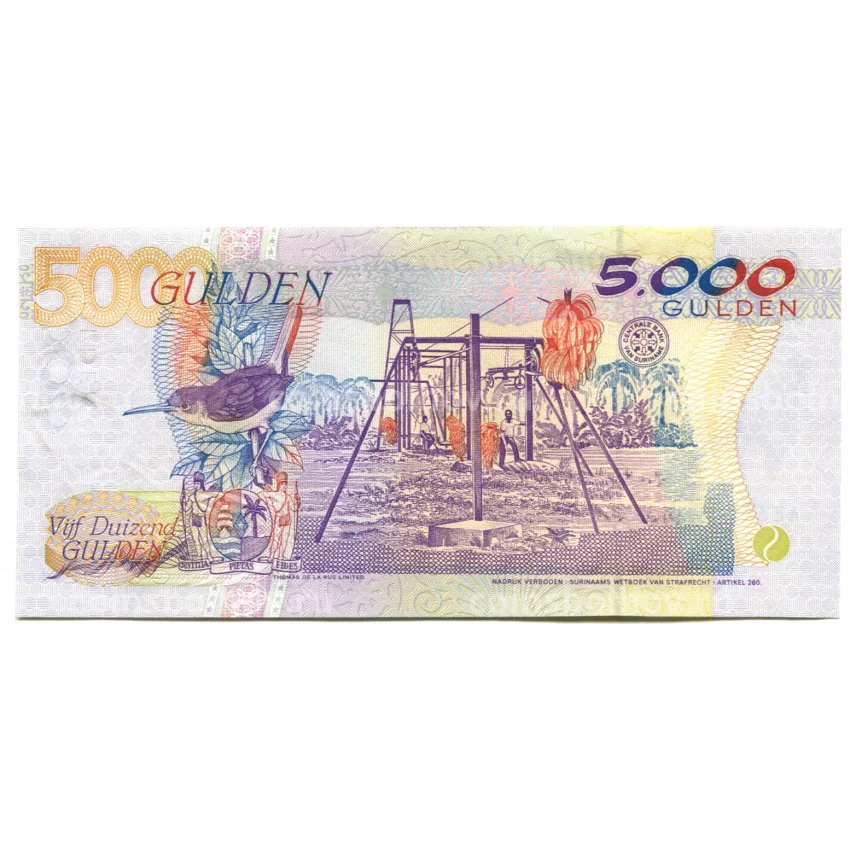 Банкнота 5000 гульденов 1999 года Суринам (вид 2)