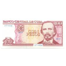 Банкнота 100 песо 2023 года Куба