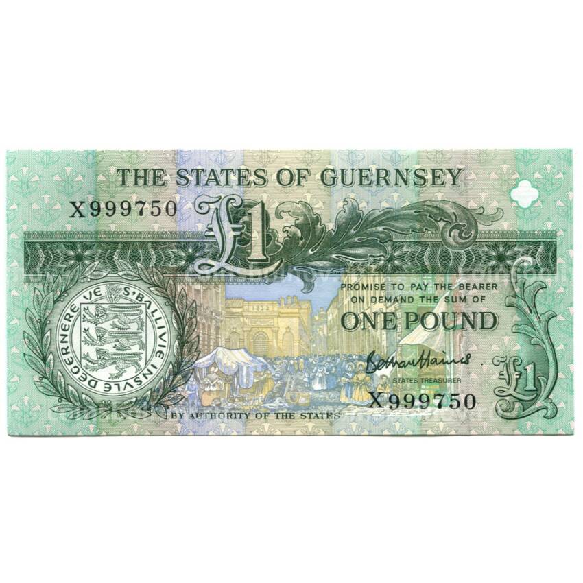Банкнота 1 фунт 2016 года Гернси серия X (вид 2)