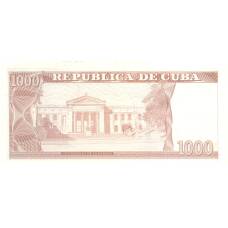 Банкнота 1000 песо 2023 года Куба (реверс)