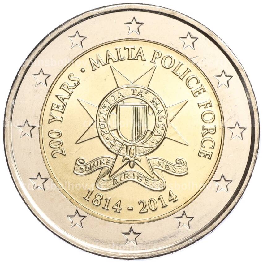 Монета 2 евро 2014 года Мальта — 200 лет полиции Мальты