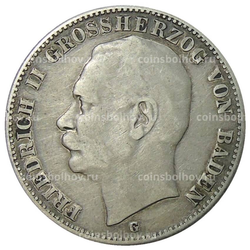 Монета 3 марки 1908 года G Германия (Баден)