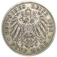 Монета 5 марок 1908 года A Германия (Пруссия) (реверс)