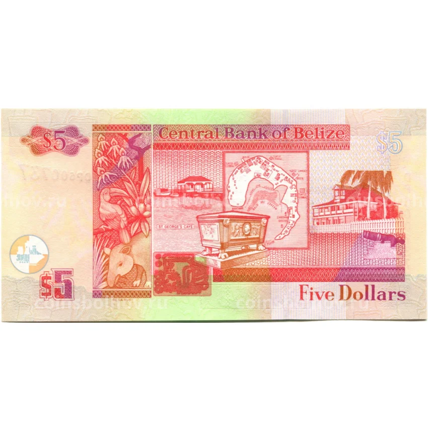 Банкнота 5 долларов 2011 года Белиз (вид 2)