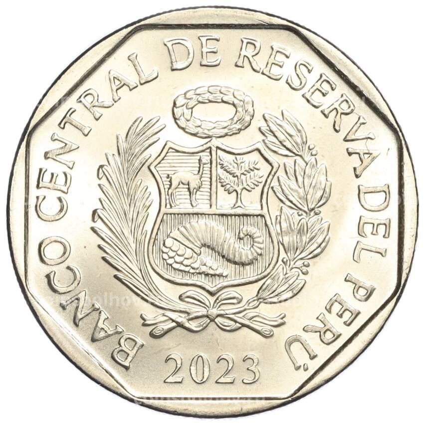 Монета 1 соль 2023 года Перу «200 лет Независимости — Хосе Мануэль Вальдес» (вид 2)